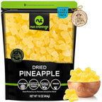 NUT CRAVINGS - Dried Pineapple Chunks, Lightly Sweetened (16oz, 1 LB) Tu Bishvat Favorite - Sweet Healthy Snack, Vegan, Kosher, Resealable Bag