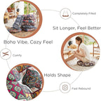 Codi Round Meditation Floor Cushions, Large Pillow Sitting for Adults and Kids, Boho Seats for Reading Yoga Living Room Tatami, Memory Foam Added, 22x22 Inch, Paisley Boho