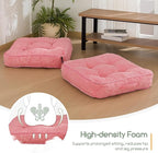 Washable Floor Pillow Cushion for Adults, Meditation Cushion Pillow, Large Square Floor Sitting, Removable Tufted Corduroy Cover, for Tatami Living Room or Yoga, 22x22 Inch, 2Pack, Machine Washable
