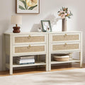 SICOTAS Nightstands Set of 2 for Bedroom, Bedside Tables with Drawer & Open Shelf, Modern Boho Nightstand Set for Master Bedroom
