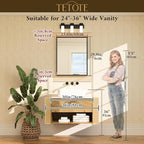 TETOTE Black Bathroom Mirror 24" x 30" Matte Black Rectangle Beveled Framed Bathroom Vanity Mirror for Over Sink, Tempered Glass, Shatterproof, Stronger Frame, Modern Farmhouse Bedroom, Entryway