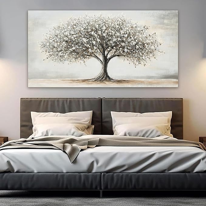 AIXMGSJS Canvas Wall Art Decor Canvas Art Decor Tree of Life Art Modern Black and White Wall Art Prints Large Artwork for Walls Pictures for Living Room for Bedroom Office Wall Decor 24" X 48"