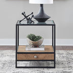 Liberty Furniture Bedford Drawer End Table for Living Room - Weathered Oak