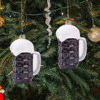 Funny Hanging Christmas Ornaments 2025 - Cheers Beer Glass Blown Cute Tree Decorations, 3D Premium Decorative Holiday Decor for Xmas Home Outdoor Window Centerpiece