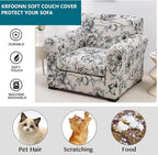 KRFOONN 2 Piece Chair Covers Printed Sofa Covers Couch Covers Washable Armchair Sofa Couch Slipcover Furniture Protector with Elastic Bottom for Living Room (Armchair, Color33), Small