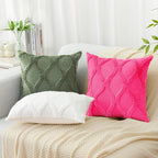 decorUhome Spring Euro Sham Throw Pillow Covers 22x22 Inch Set of 2, Soft Plush Faux Fur Wool Olive Green Couch Pillow Covers, Decorative Neutral Pillow Cases for Bed Sofa Living Room Home Decor