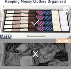 Joyoldelf Sock Drawer Organizer Divider 4 Packs Underwear Organizer, 2 x 24 Cell + 2 x 16 Cell Closet Organizers and Storage Sock Holders for Storing Socks, Handkerchiefs, Ties, Belts (Black)