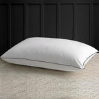 APSMILE Medium Firm Feathers Down Pillow Queen Size Pack of 1, Luxury Feathers Pillow for Sleeping, 100% Organic Cotton Cover Hotel Collection Bed Pillows for Side Sleeper (White, 20"x30")