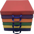 Factory Direct Partners SoftScape 15 inch Square Classroom Floor Cushions with Handles; Flexible Seating for Daycare, Preschool, Playroom; 2 inch Thick Deluxe Foam (6-Piece) - Assorted, 12228-AS