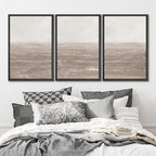 MUDECOR Framed Wall Art Print Set Neutral Textured Seascapes Subtle Tones Illustrations Modern Art Boho Decorative Colorful Chic for Living Room, Bedroom, Office - 24"x36"x3 Black