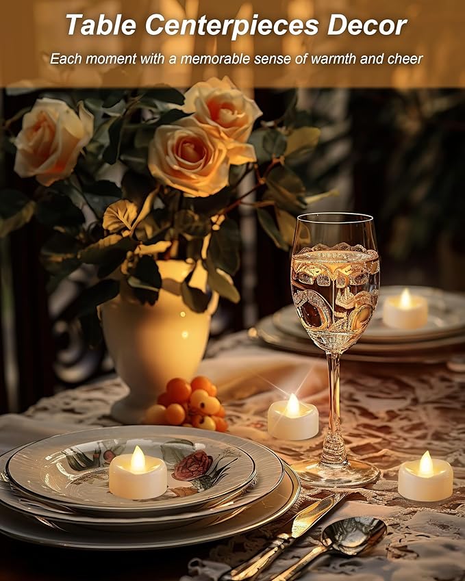 BEICHI Flameless Candles, 12/24/50/100/150 Pack Tea Lights Battery Operated, No Flickering Votive Candles LED Tea Lights for Halloween Christmas Wedding Home (50 Pack, Warm White)