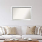 Amanti Art White Wall Mirror 28x40 Blanco White Rectangle Bathroom Mirror for Wall Decor Living Room, Large Modern Wood Frame, Hangs Horizonally and Vertically, Bathroom Decor, Beveled Edge