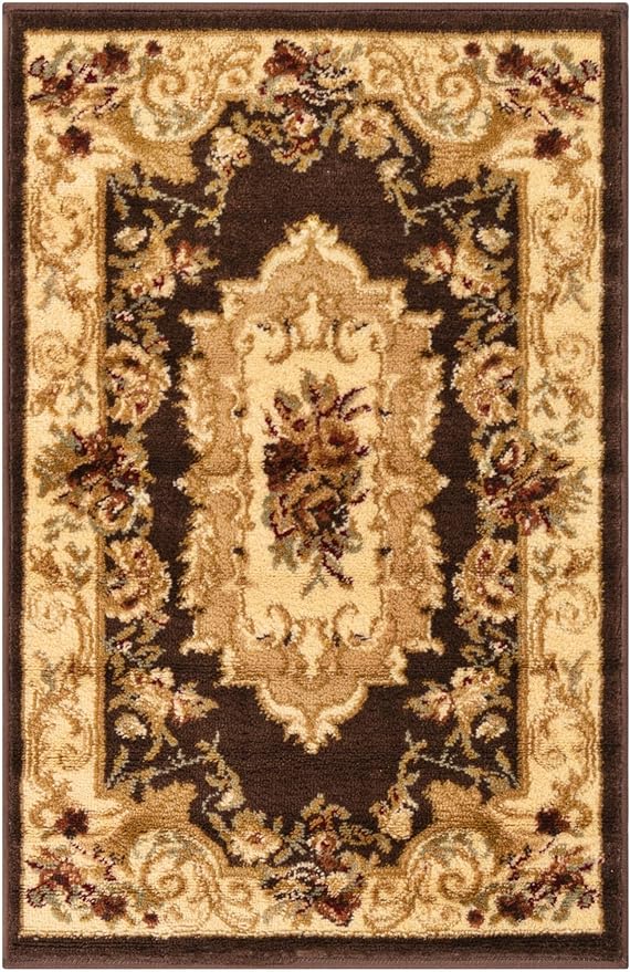 Rugs.com Chateau Collection Rug – 10 Ft Runner Cream Medium Rug Perfect for Entryways, Kitchens, Breakfast Nooks, Accent Pieces
