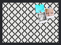 PinPix 22x16 Inch Cork Bulletin Board. This Decorative Framed Pin Board Comes with Black and White Waves Design and a Satin Black Frame. Ideal for Home Office Decor or Message Board (PinPix-194)