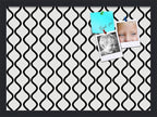 PinPix 22x16 Inch Cork Bulletin Board. This Decorative Framed Pin Board Comes with Black and White Waves Design and a Satin Black Frame. Ideal for Home Office Decor or Message Board (PinPix-194)