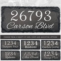 Ink Personalized Slate Stone Address Plaque - Address Signs for Houses - Customized House Sign - Outdoor House Number - Wall Decor Home Address Numbers - Garden Decor Signs (18"x8")