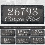 Ink Personalized Slate Stone Address Plaque - Address Signs for Houses - Customized House Sign - Outdoor House Number - Wall Decor Home Address Numbers - Garden Decor Signs (18"x8")
