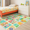 4x6 Preschool Kids Alphabet Rug – Washable ABC Learning Carpet for Toddlers, Educational Playroom Mat with Fun Letters & Illustrations, Soft Nursery Rug for Reading, Craft, or Floor Play