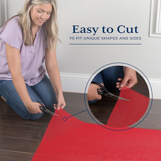 Veken 2x3 Ft Rug Pad Gripper for Hardwood Floors, Non Slip Red Rug Pads for Area Rugs, Thick Rug Grippers for Tile Floors, Under Carpet Anti Skid Mat, Keep Your Rugs Safe and in Place