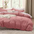 Bedsure Pink Clay Duvet Cover Twin/Twin XL Size - 2 Pieces Prewashed Polyester Extra Soft Bedding Set, Includes 1 Twin Duvet Cover 68''x90'' with Zipper Closure & 1 Pillow Sham, No Comforter
