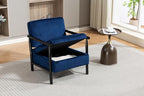 KEIKI Mid Century Modern Accent Chair with Storage, Reading Chair with Wooden Arms and Lift-up Seat for Organization