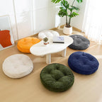 HIGOGOGO Washable Floor Pillow Cushion for Adults, Meditation Cushion Pillow, Large Round Floor Sitting, Removable Tufted Corduroy Cover, for Tatami Living Room or Yoga, 22x22 Inch, Machine Washable