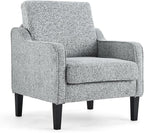 VINGLI Accent Chair for Living Room Chairs Reading Chair for Bedroom Chair Scooped Arm Chair Mid Century Modern Accent Chairs Upholstered Comfy Chair for Apartment, Waiting Room (1, Texture Gray)
