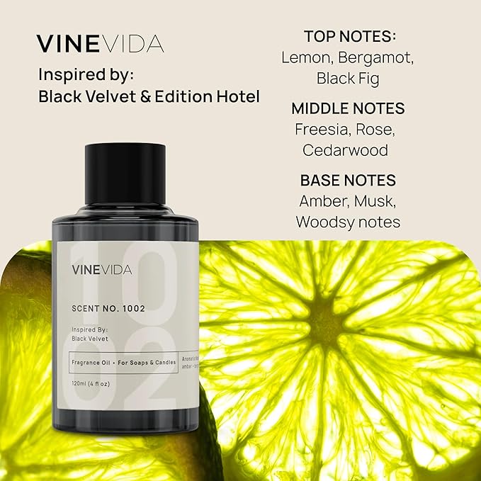 VINEVIDA Reed Diffuser for Home & Bathroom | Long-Lasting Scent Sticks Set | Oil Stick Diffuser | Bathroom Scent - Room Fragrance No. 1002 - Inspired by: Black and Velvet