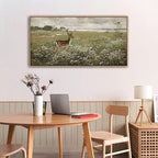 Vintage Wall Art for Living Room Farmhouse Wall Art, Country Decor, Deer Wall Art - Rustic Nature Canvas, Large Landscape Pictures for Bedroom Framed Artwork for Walls 20×40IN