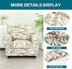 KRFOONN 2 Piece Couch Chair Cover Printed Sofa Covers Couch Covers Stretch Armchair Sofa Couch Slipcovers Furniture Protector with Elastic Bottom for Living Room (Armchair, 54)