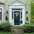Circular Surname Front Door Welcome Sign - 26 Letter House Wreath, Front Porch Decorations, Year-Round Home Decor (F)