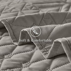 akkialla Full/Queen Size Quilt Bedding Set,Dark Grey Lightweight Microfiber Soft Bedspread,Modern Style Geoetric Pattern Coverlet Set for All Seasons,3 Piece(1 Quilt,2 Pillow Shams)