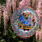 Rooster Kinetic Wind Spinner - 12-Inch 3D Holographic Metal Hanging Sculptures, Rustproof Outdoor Decor Garden Patio Decoration, Unique Gift for Chicken Lovers Mom Dad Men Women