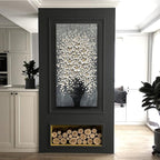 Epicler 20x40 Hand-Painted Painting for Wall Decoration, White Bouquet in vase, Home Wall Decoration.