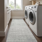 Art&Tuft Non-Slip Runner Rug - 3x5 Runner Rug Washable Low-Pile Rugs Runners, Soft Distressed Carpet Runner for Bedroom Bathroom Kitchen Laundry Living Room, Grey