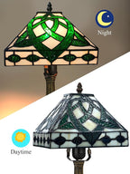 KY&BOSAM Tiffany Table Lamps Irish Celtic 17500 Lumens UL Tiffany Style lamp Light Stained Glass Desk Lamp Shade E26 Bulb Holder Metal Base 8.5*8.5*18 Memory Bedroom Home Office St Patrick's Day Decor