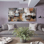 Wall Art for Living Room - Abstract Canvas Wall Decor, Modern Minimalist Painting in Black and White - Framed pictures for Bedroom, Office Artwork, Brown Bedroom Wall Decor Above Bed 29×58IN