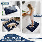 Yimobra Chenille Bathroom Rugs Non Slip, Extra Thick Soft Absorbent Bath Rug, Machine Washable Quick Dry Bath Mat for Bathroom Floor, Tub and Shower, Home Decor Accessories, 24x17, Navy Blue