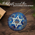 FLAGWIX Christmas Hanukkah Gifts for Men Women - Ceramic Christmas Ornaments 2025 for Tree - Hanukkah Decorations for Home, Spiritual Birthday Gifts for Mom Sister Friends, Jewish Gift Ideas