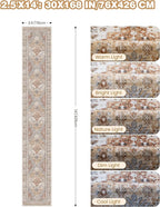 Washable Runner Rug 2.5x14, Non-Slip Long Kitchen Mats for Floor, Vintage Rug for Entryway, Soft Hallway Runner for Dining Room, Bedroom, Living Room(Orange,2.5'x14')