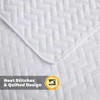 Maple&Stone Quilt Set California King Size, Lightweight White Bedspread Ultrasonic Chevron Pattern Light Coverlet for All Season Comforter Bedding Decor - 3 Piece Bed Cover Sets