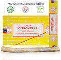 Satya Citronella Incense Sticks, Satya Bng Insenses 15gmx12 Pack with Raajsee Incense Holder Bundle, Satya Nagchampa Natural Incense