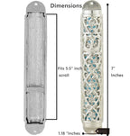 Matashi Hand Painted Enamel 7 inch Mezuzah Embellished w/Hebrew Shin and Crystals Home Door Wall Decor Home Décor Jewish Holiday Housewarming Present House Blessing Gift