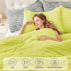 BEDELITE Fleece Twin Comforter Set -Super Soft & Warm Fluffy Charlock Bedding, Luxury Fuzzy Heavy Bed Set for Winter with 1 Pillow case