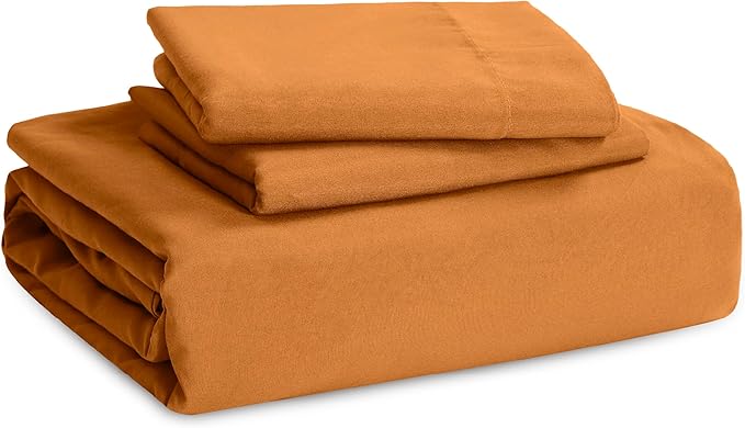 Bedsure Honey Ginger Duvet Cover Queen Size - 3 Pieces Prewashed Cotton-Like Extra Soft Bedding Set, Includes 1 Duvet Cover 90x90 Inches with Zipper Closure & 2 Pillow Shams, Comforter Not Included