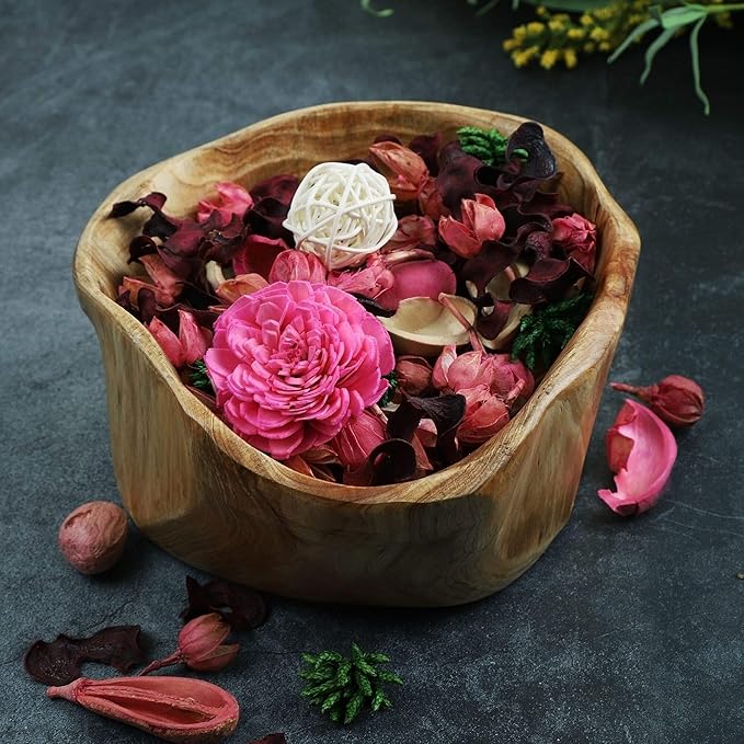 Qingbei Rina Valentine Potpourri,Rose Scented Spring Potpourri Bowl Filler Dried Flower,Pink Decorative Popery,Home Fragrance Perfume,Bathroom Decor,9.8 Oz
