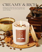 AOOVOO Macchiato Coffee Scented Candles for Women - Aromatherapy Candle with Crystals Inside, 10oz, 60H Burning Time, Soy Candles for Home Scented, Birthday Gifts Valentines Day Candle for Women Mom