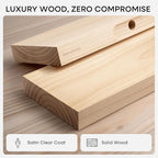 Homeforia 24 inch Natural Floating Shelf, High End Solid Real Wood 24inch Small Floating Shelves for Wall Mounted, Natural Wooden Floating Shelves, Heavy Duty Bracket, 24 X 6.5 X 1.75 in, Set of 4