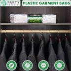 Party Bargains 40x20 Inch Clear Plastic Garment Bags, 100 Pack