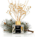 Reed Diffuser Set - 3.38 fl oz Black ice Premium Scented Oil with Preserved Baby's Breath & Cotton 6 Sticks | Long-Lasting Aromatherapy for Home, Bedroom, Bathroom, Office Home Decor